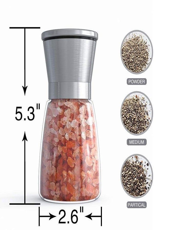 Chelory Salt and Pepper Grinder Set, Adjustable Coarseness Salt and Pepper Mills, Refillable Pepper and Salt Shakers with Premium Stainless Steel for Sea Salt, Black Peppercorn, Spices(2 pcs) - Image 5